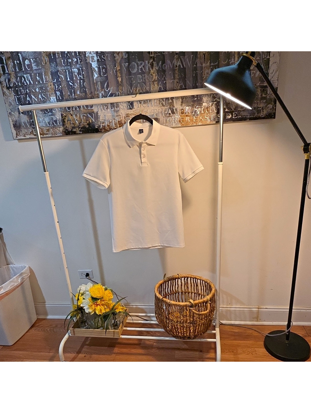 Manfinity White Polo Shirt Size Small